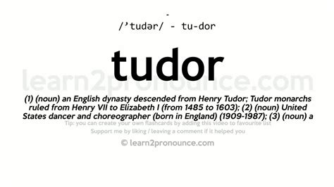 tudor pronounce|tudor adjective meaning.